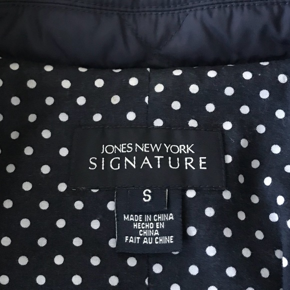 Jones New York Signature Navy Quilted Barn Jacket - Picture 3 of 7